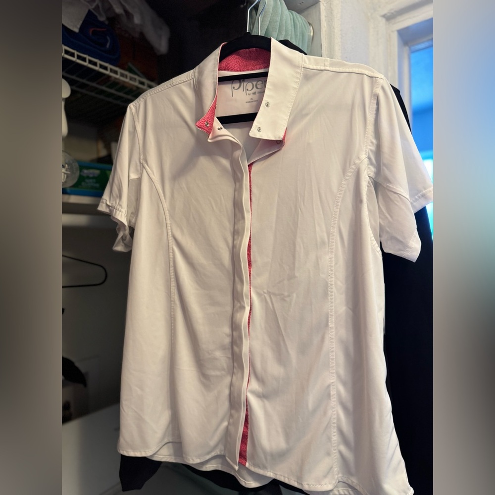 Short Sleeve Show Shirt with Pink Accents